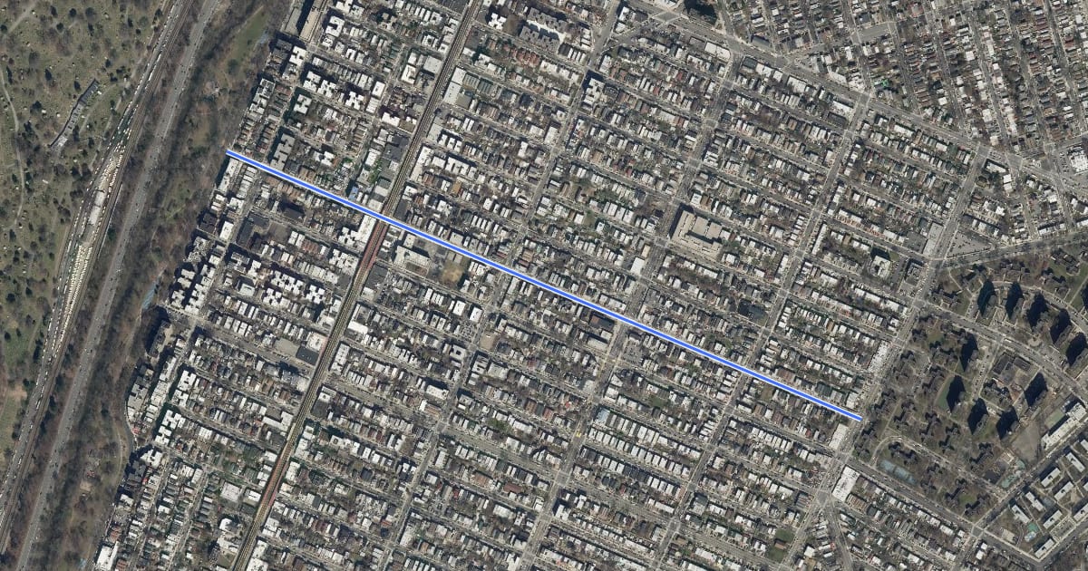 Маршрут 226th Street на спутниковом снимке