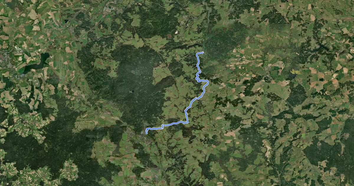 Маршрут 2284 Bečov nad Teplou-Mariánské Lázně на спутниковом снимке