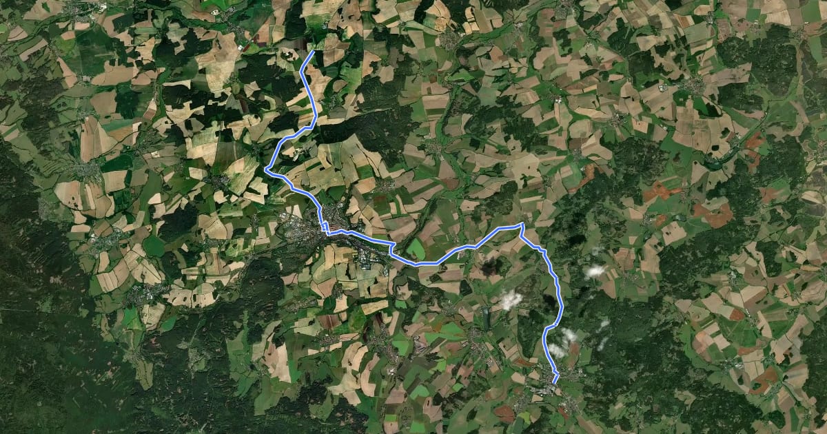 Маршрут 2294 Kdyně-Staňkov на спутниковом снимке