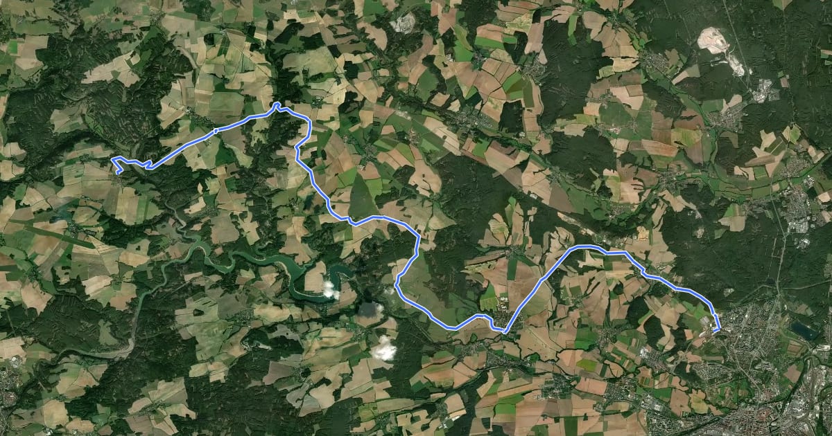Маршрут 2295 Plzeň-Trpisty на спутниковом снимке