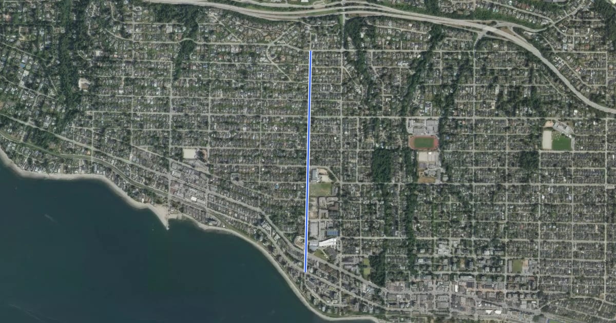 Маршрут 22nd St на спутниковом снимке