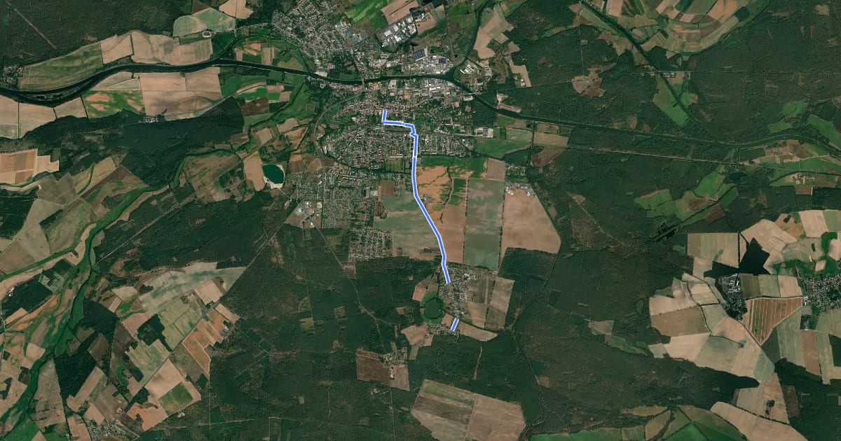Маршрут 23-65 Genthin Zentrum - Mützel на спутниковом снимке