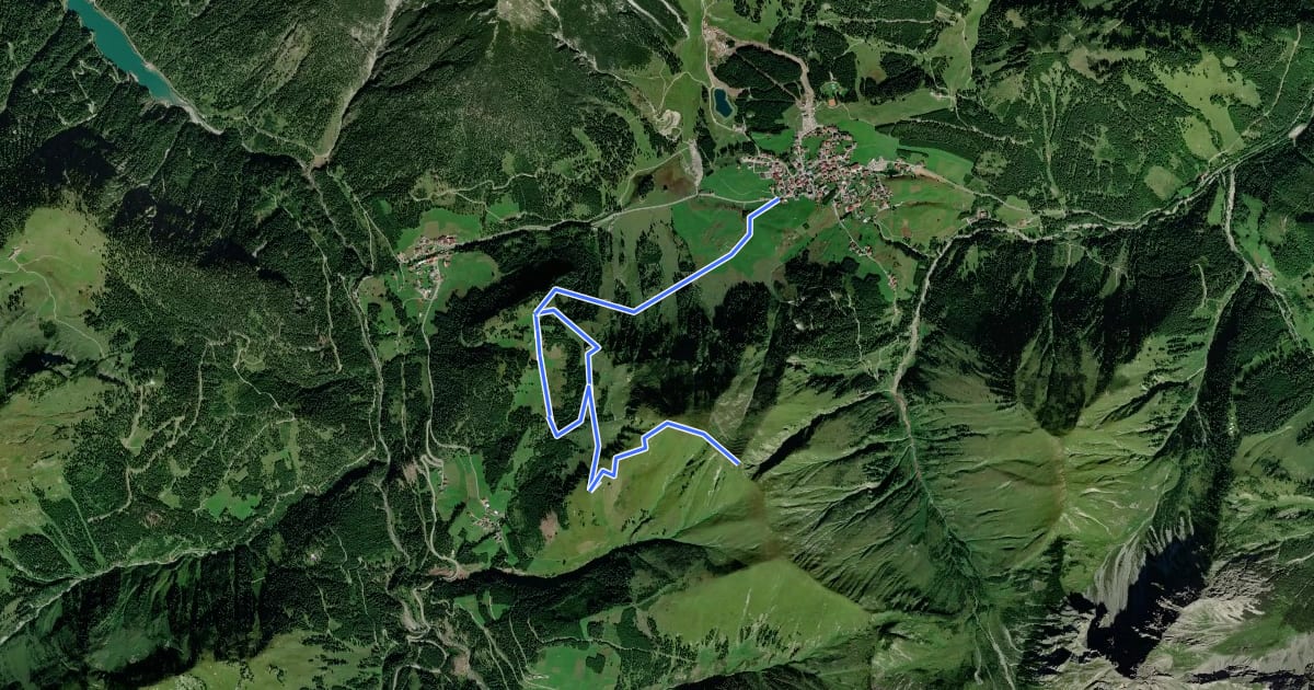 Маршрут 23 Berwang - Rastkopf - Sattelkopf - Hönig на спутниковом снимке