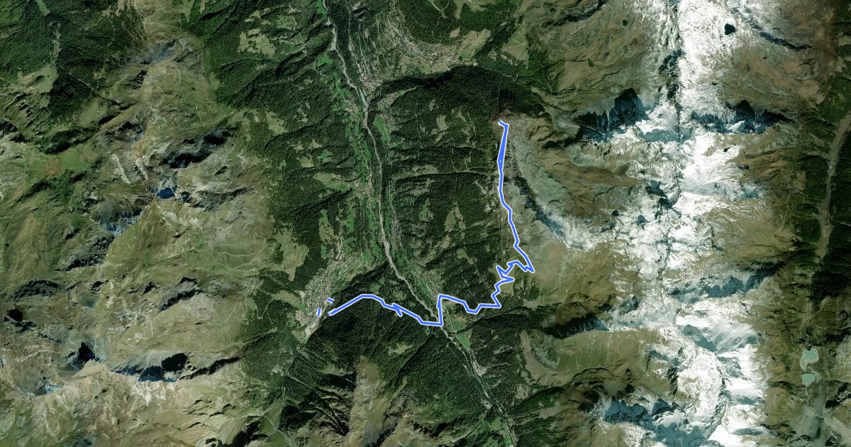 Маршрут 23-Chemin des cols alpins на спутниковом снимке