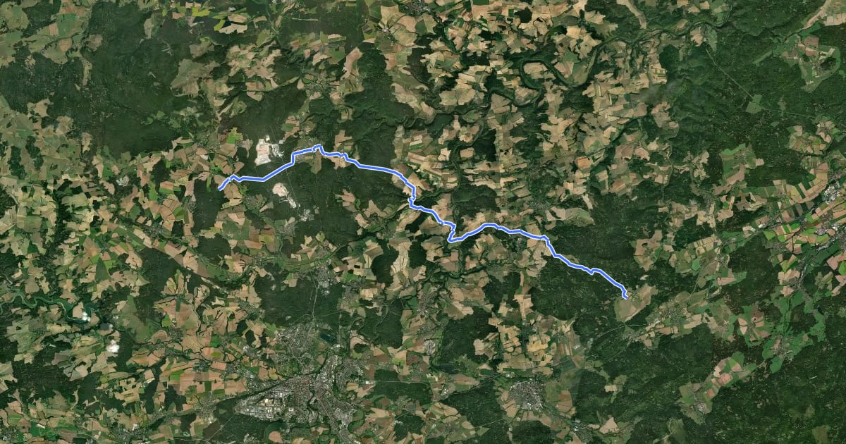 Маршрут 2304 Krašovice-Těškov на спутниковом снимке