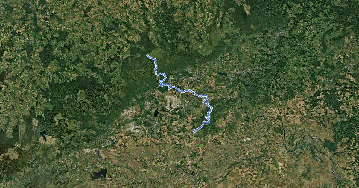 Маршрут 231 Měrunice - Žebrácký roh на спутниковом снимке