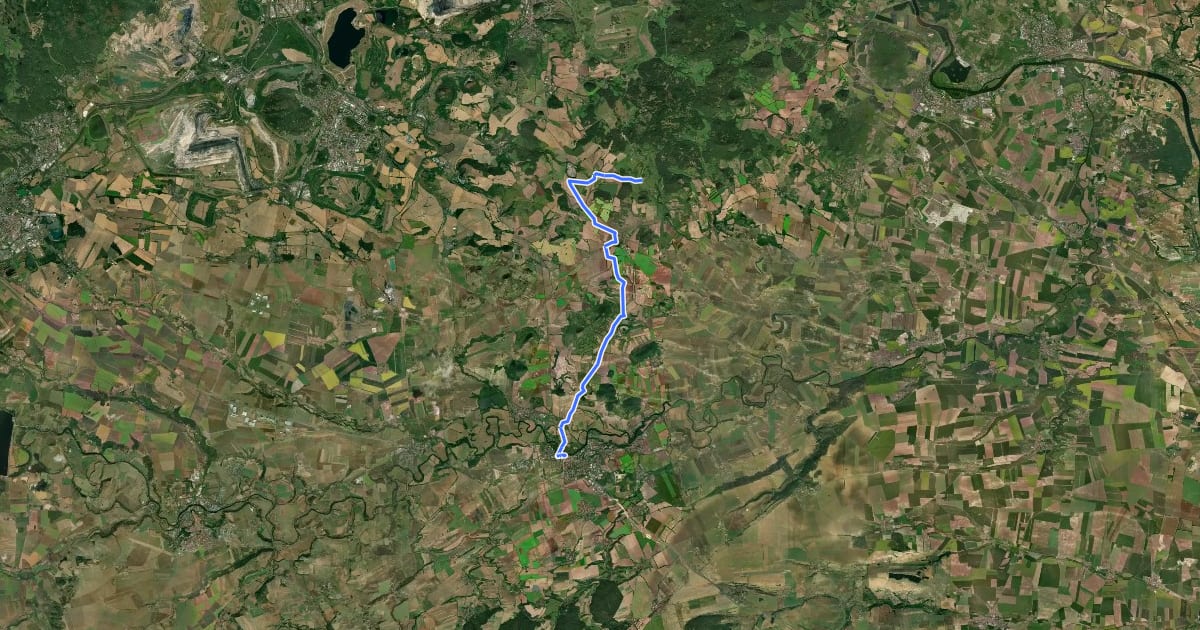 Маршрут 232 Louny - Měrunice на спутниковом снимке