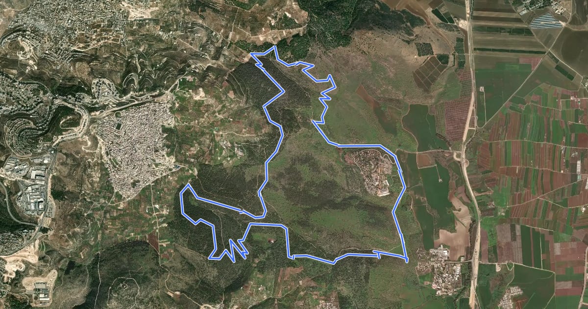 Маршрут סינגל בית קשת на спутниковом снимке