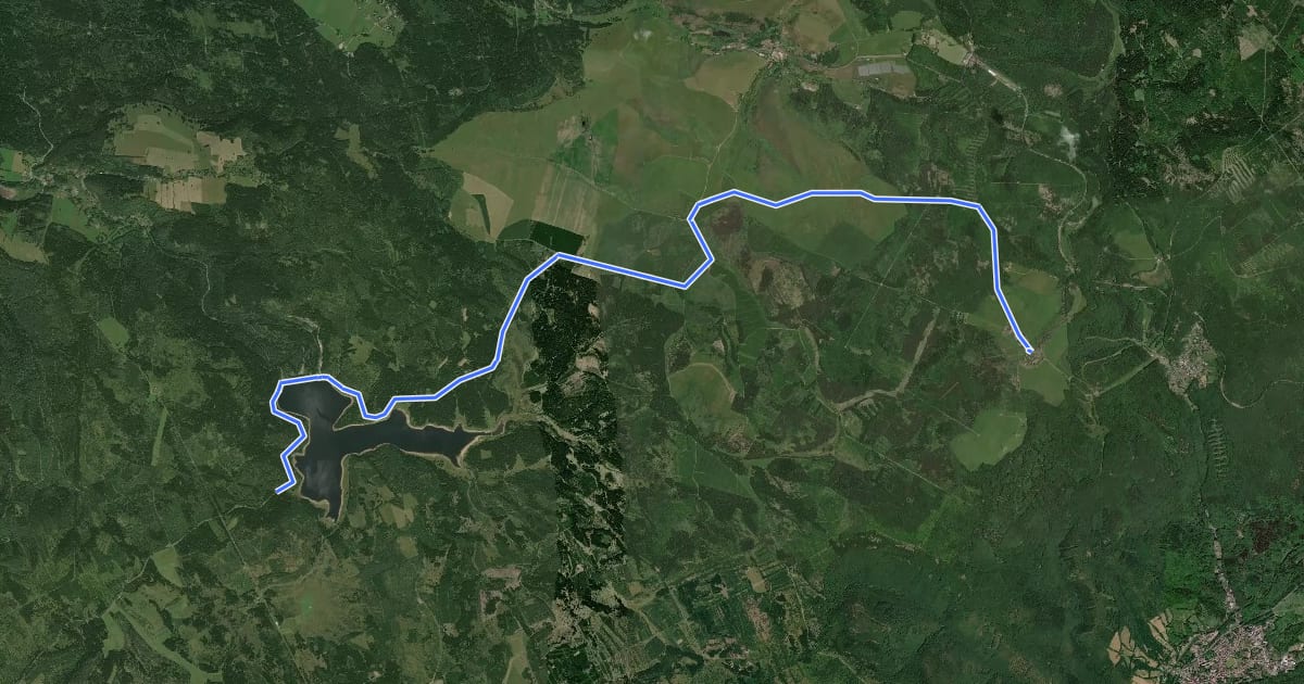 Маршрут 23A Nové Město - Fláje rozc. на спутниковом снимке
