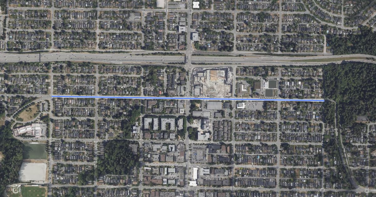 Маршрут 23rd Street на спутниковом снимке