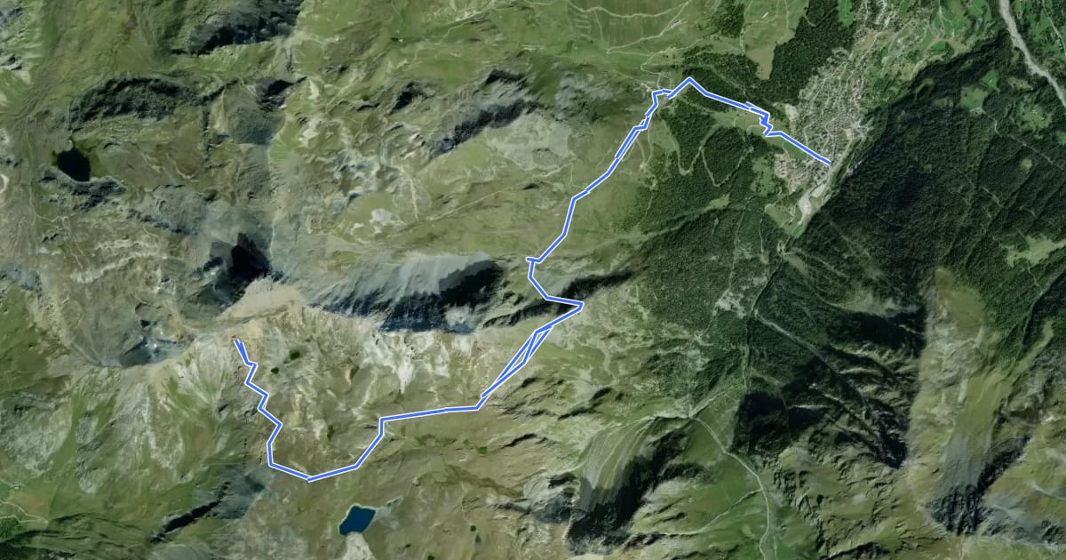 Маршрут 24-Chemin des cols alpins на спутниковом снимке