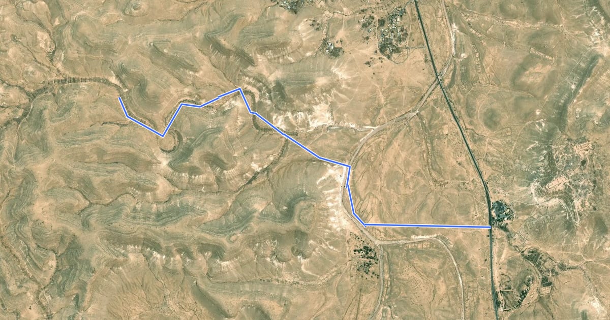 Маршрут בורות רמליה на спутниковом снимке