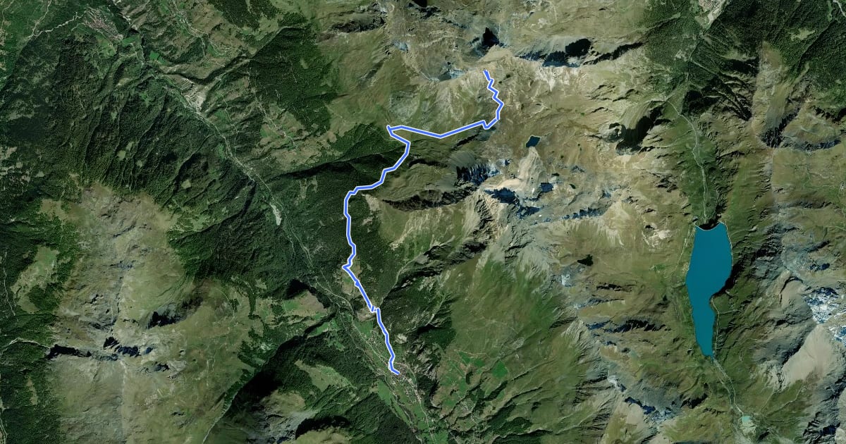 Маршрут 25-Chemin des cols alpins на спутниковом снимке