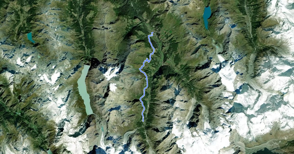 Маршрут 26-Chemin des cols alpins на спутниковом снимке