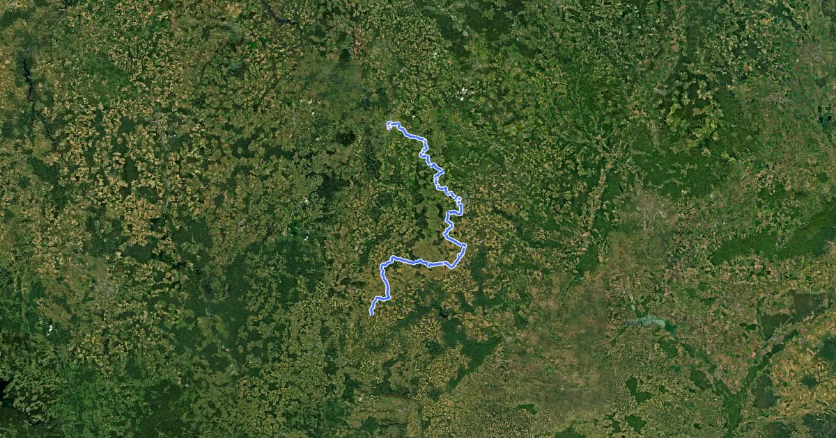 Маршрут 26 Jihlava - Třebíč - Raabs на спутниковом снимке