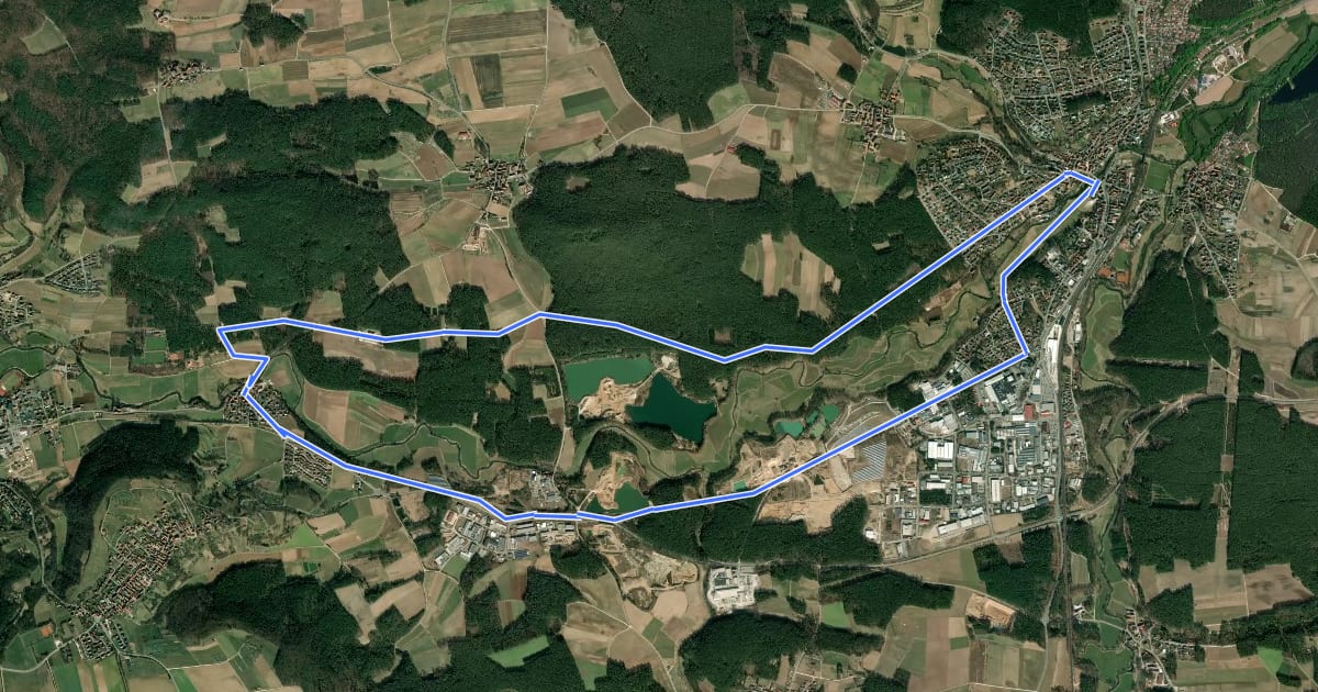 Маршрут 26 Judenweg на спутниковом снимке