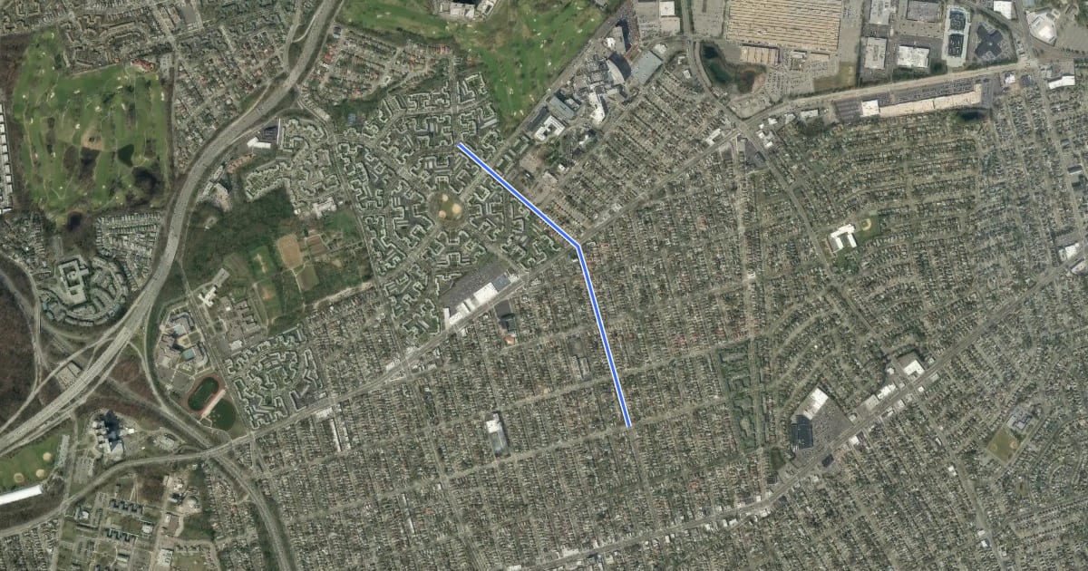 Маршрут 263rd Street на спутниковом снимке