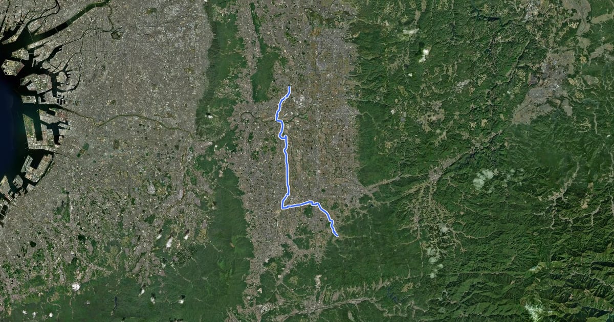Маршрут 奈良県道274号　明日香大和郡山自転車道線 на спутниковом снимке