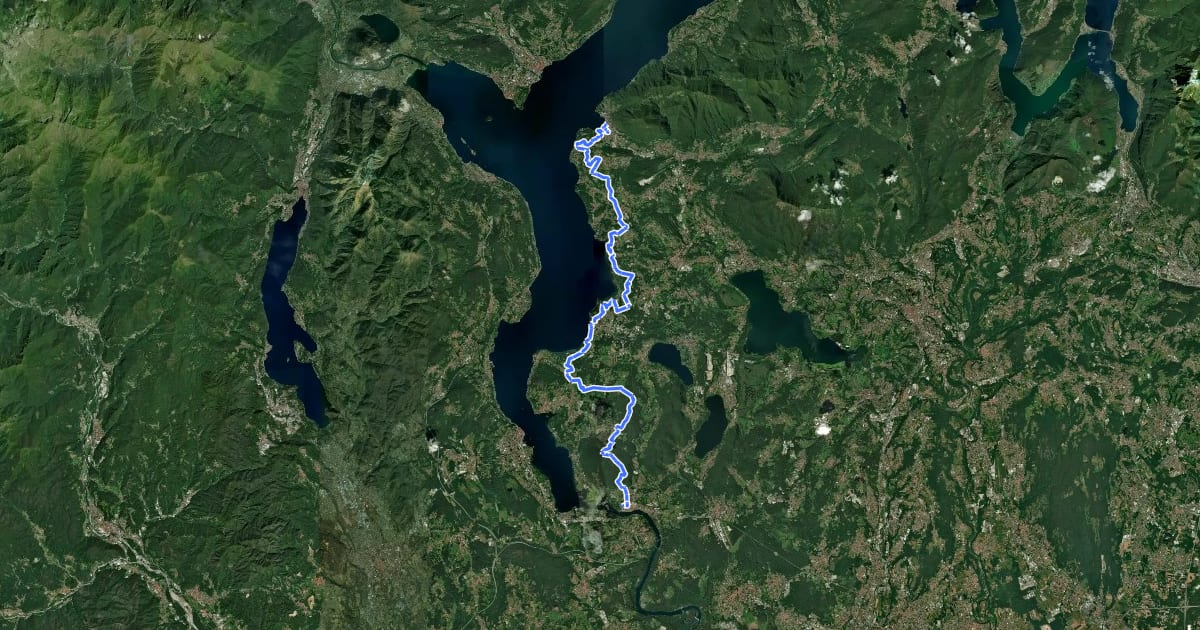 Маршрут 289 Dorsale del Verbano - Agenda21Laghi на спутниковом снимке