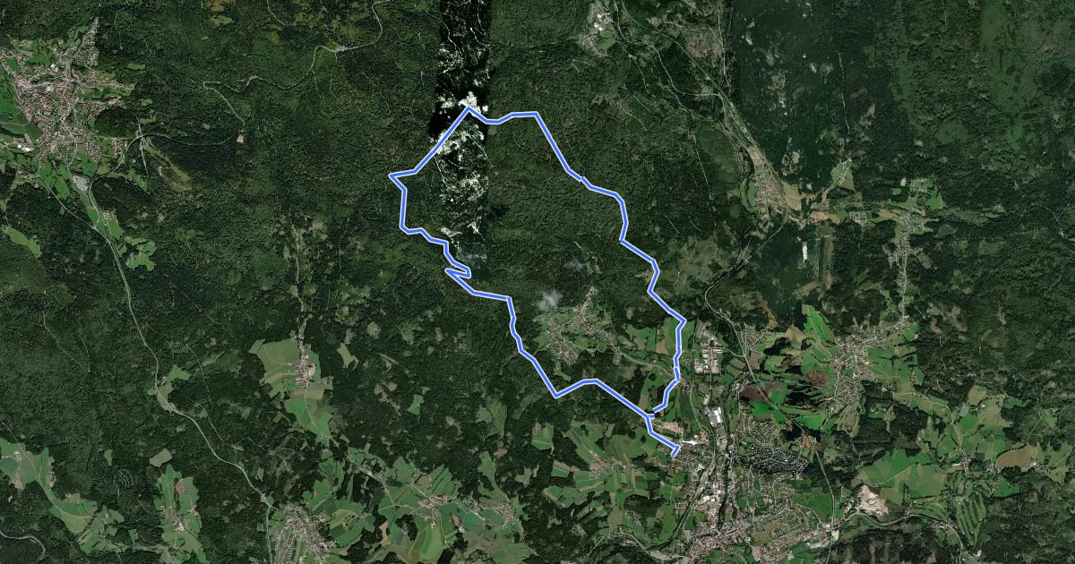 Маршрут 29 Schachtenbachrunde (Hennenkobel) на спутниковом снимке