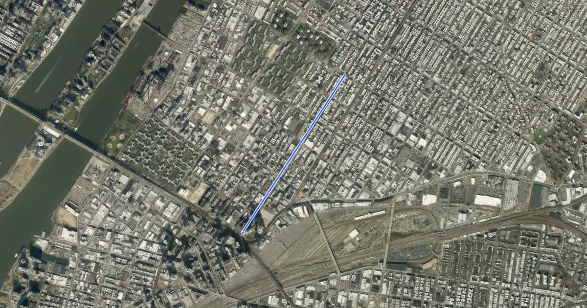 Маршрут 29th Street на спутниковом снимке