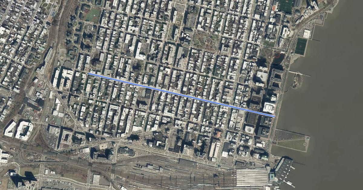 Маршрут 2nd Street на спутниковом снимке