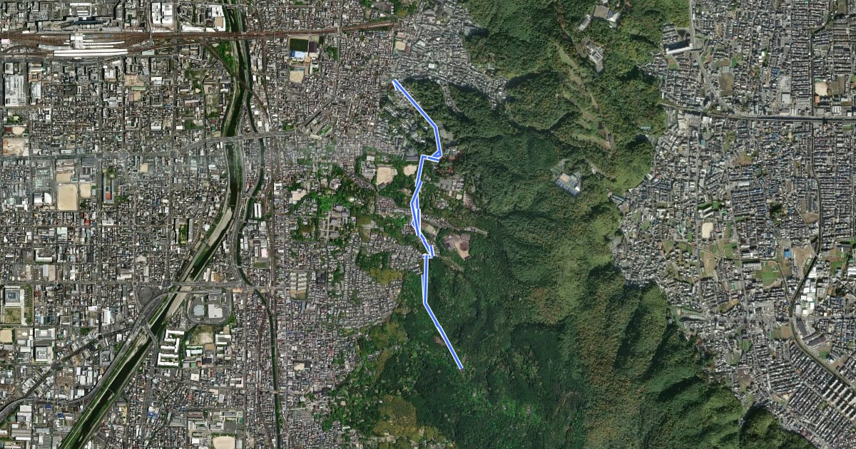 Маршрут 京都一周トレイル東山コース 3-1:9-1 на спутниковом снимке