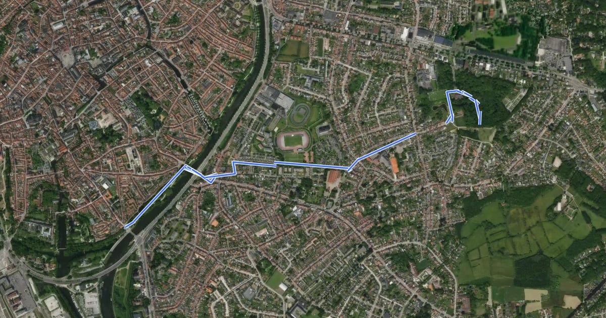 Маршрут 3-13 на спутниковом снимке