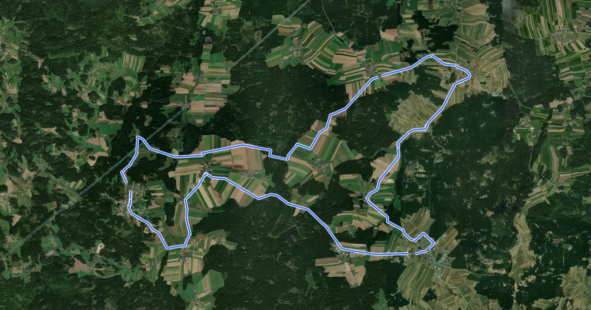 Маршрут 3 Gemeinden Radweg на спутниковом снимке