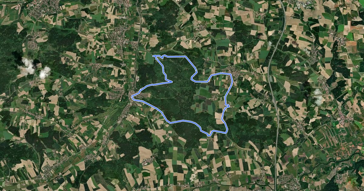 Маршрут 3-Gemeinden-Wege (1 / blau-lang) на спутниковом снимке