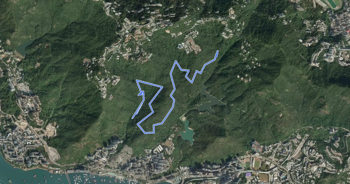 Маршрут 港島徑第3段 Hong Kong Trail Section 3 на спутниковом снимке