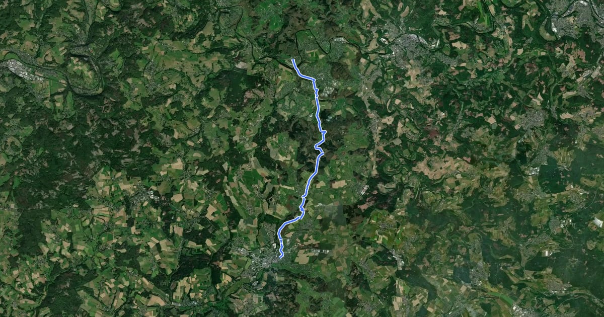 Маршрут [3] HWW Westerwald Etappe 1 (Au/Sieg - Altenkirchen) на спутниковом снимке