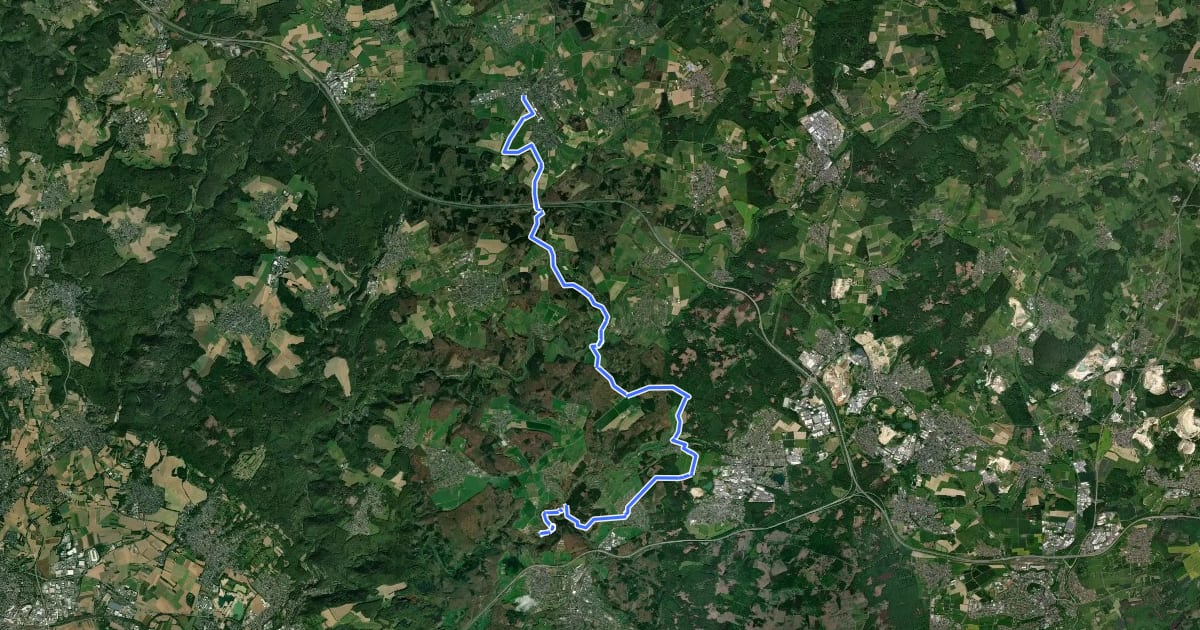 Маршрут [3] HWW Westerwald Etappe 3 (Dierdorf - Grenzau) на спутниковом снимке