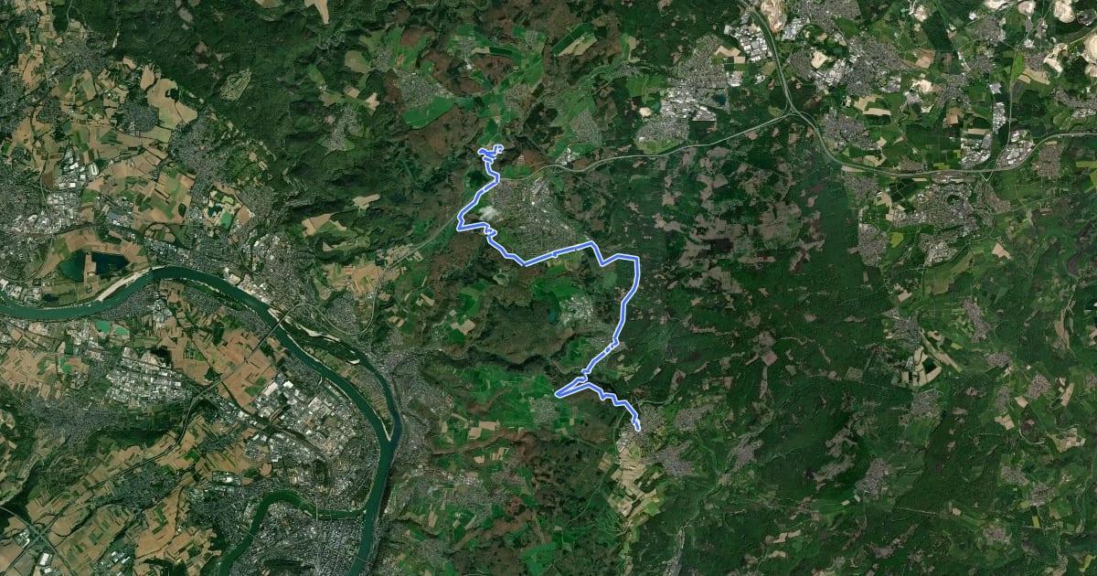 Маршрут [3] HWW Westerwald Etappe 4 (Grenzau - Neuhäusel) на спутниковом снимке