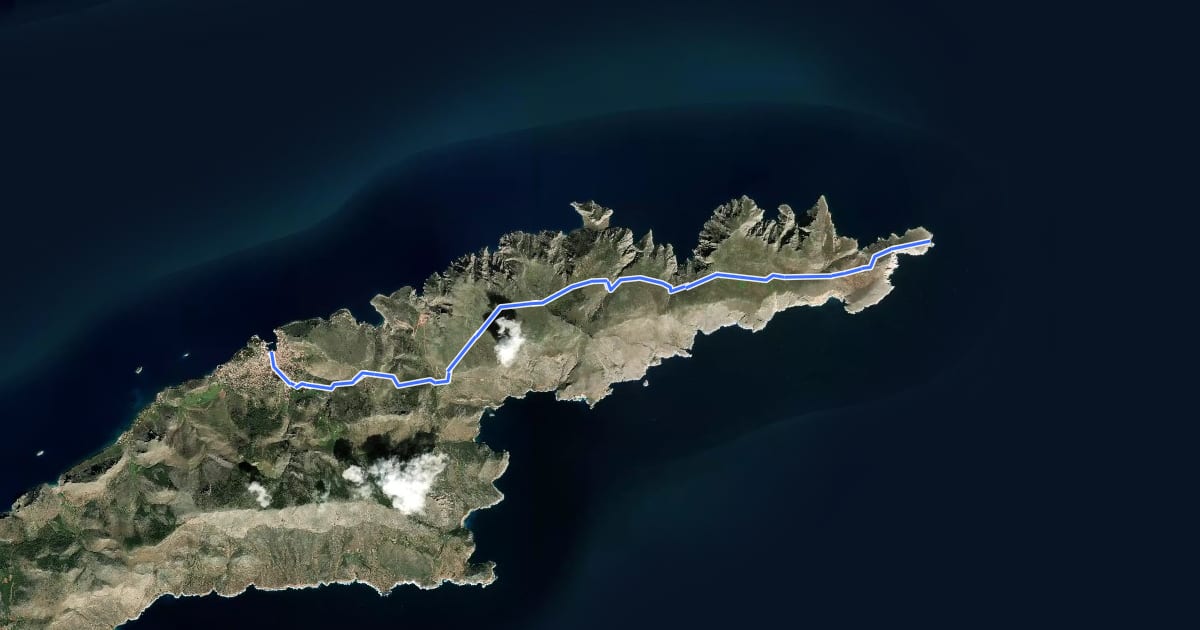Маршрут 3 - Hydra (Town) – Zourva Monastery – Zourva Lighthouse на спутниковом снимке