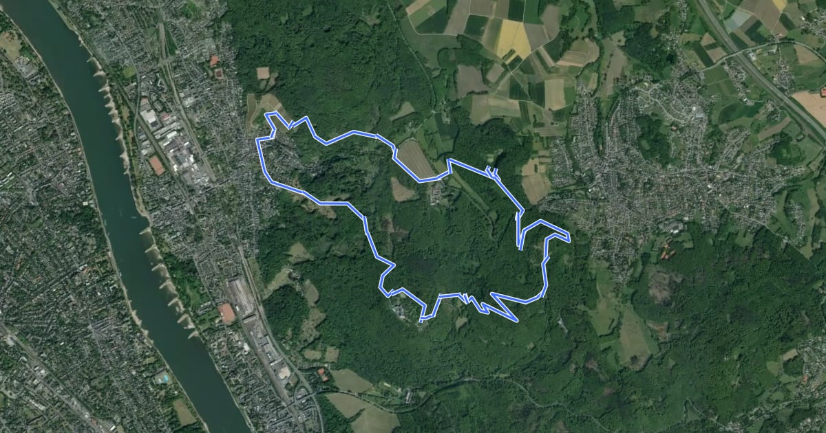 Маршрут (3) Klosterlandschaft Heisterbach на спутниковом снимке