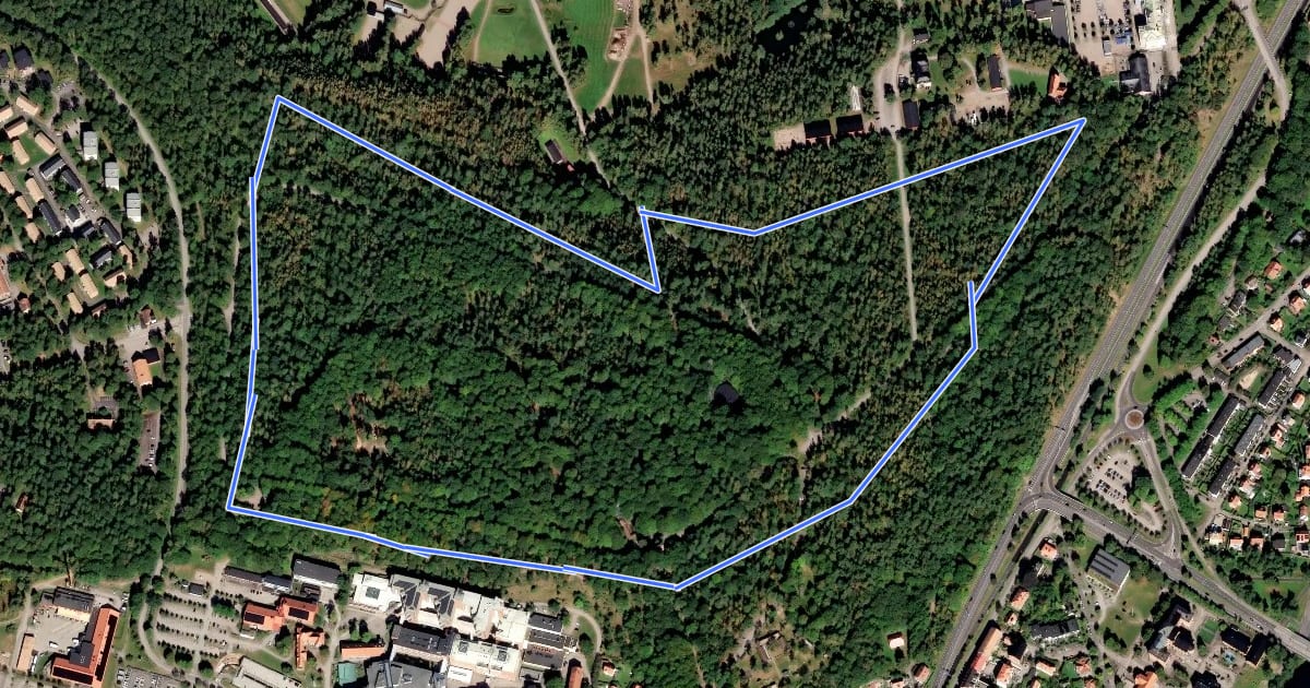 Маршрут 3 Km elljusspår на спутниковом снимке