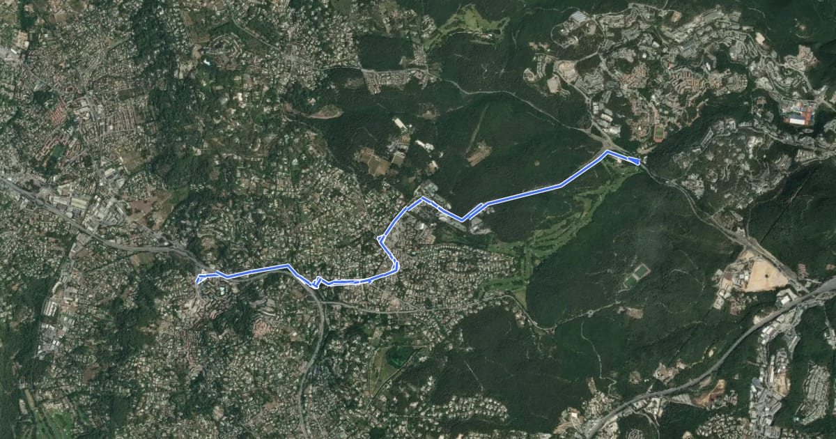 Маршрут 3 - Mougins - Sophia Antipolis на спутниковом снимке