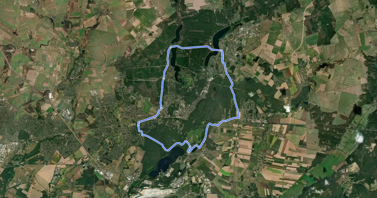 Маршрут 3-Seen-Fahrradtour на спутниковом снимке