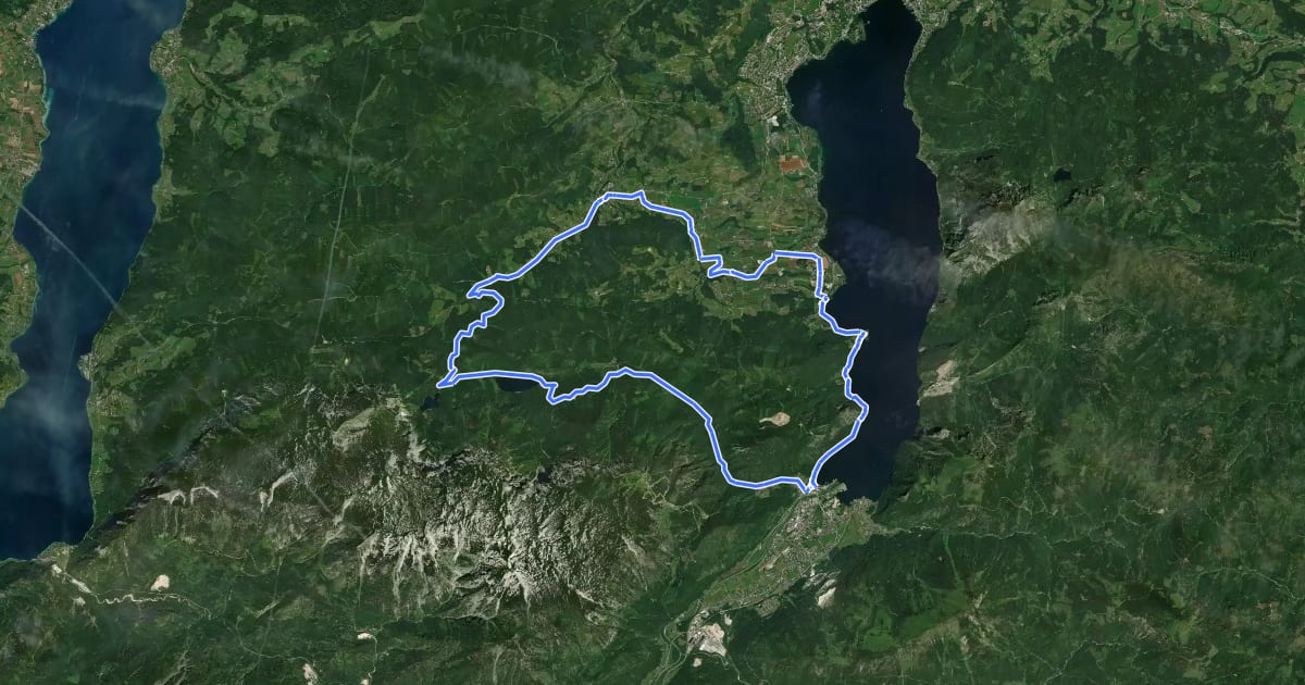 Маршрут 3-Seen-Tour на спутниковом снимке