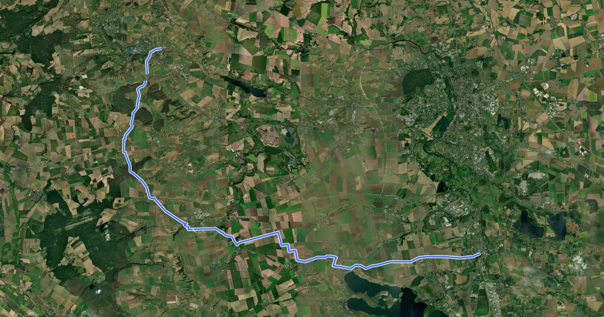 Маршрут 3 Städte Radweg на спутниковом снимке