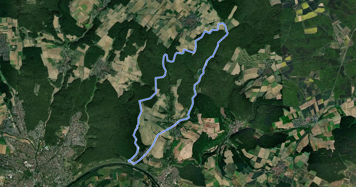 Маршрут 3-Tälerweg на спутниковом снимке