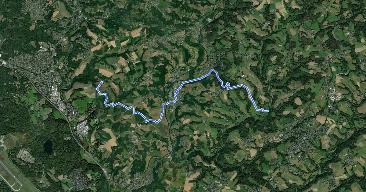 Маршрут [<3] Wanderweg 3 des KEV [Lohmar] на спутниковом снимке