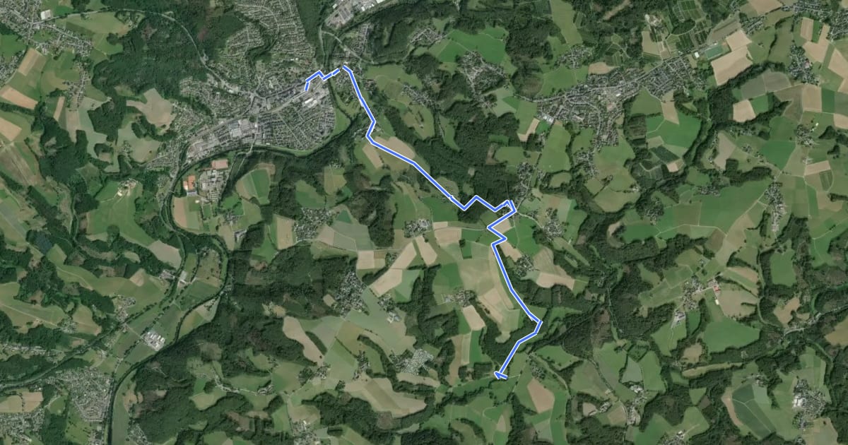 Маршрут [<3] Wanderweg 3 des KEV [Overath] на спутниковом снимке