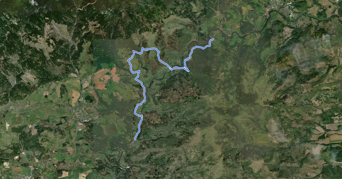 Маршрут 3001 Velichov - Okounov на спутниковом снимке