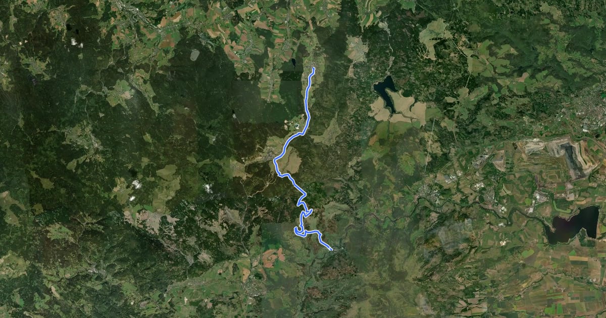 Маршрут 3002 Stráž nad Ohří - Vejprty (CZ/D) на спутниковом снимке