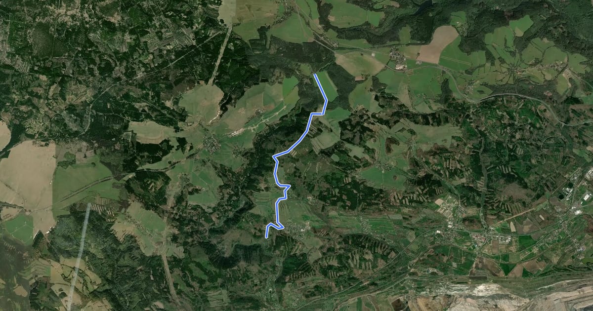 Маршрут 3003A Celná - hrad Hasištejn на спутниковом снимке