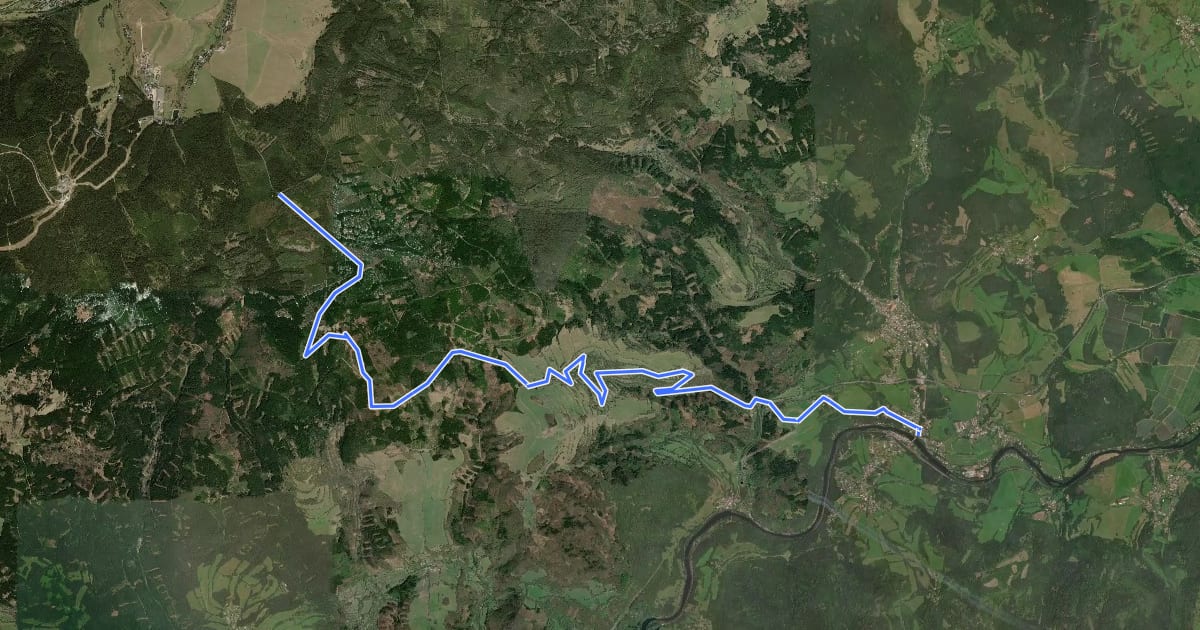 Маршрут 3005 Perštejn, Lužný - Pod Meluzínou (rozc.) на спутниковом снимке