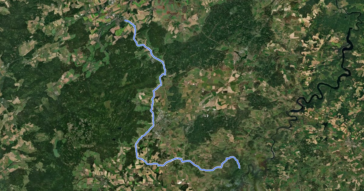 Маршрут 302 Hořovice-Dolní Líšnice на спутниковом снимке