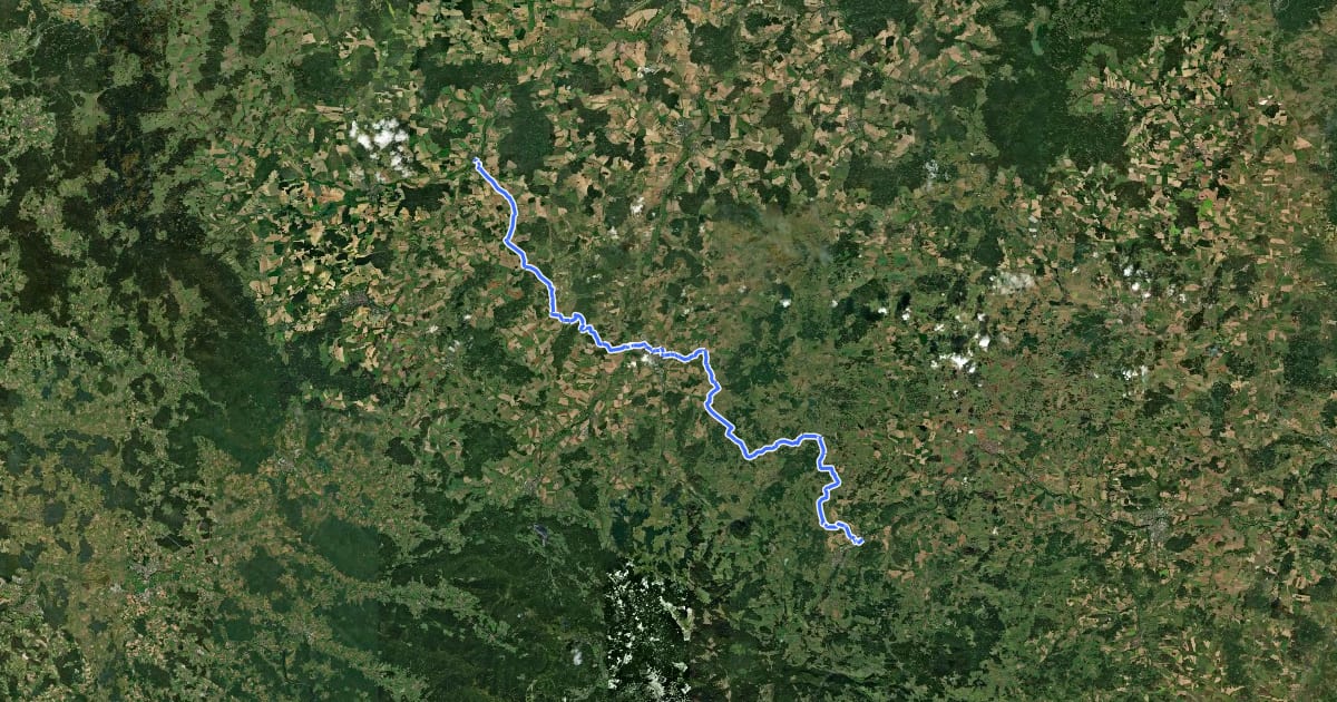 Маршрут 305 Staňkov - Sušice, žst. на спутниковом снимке